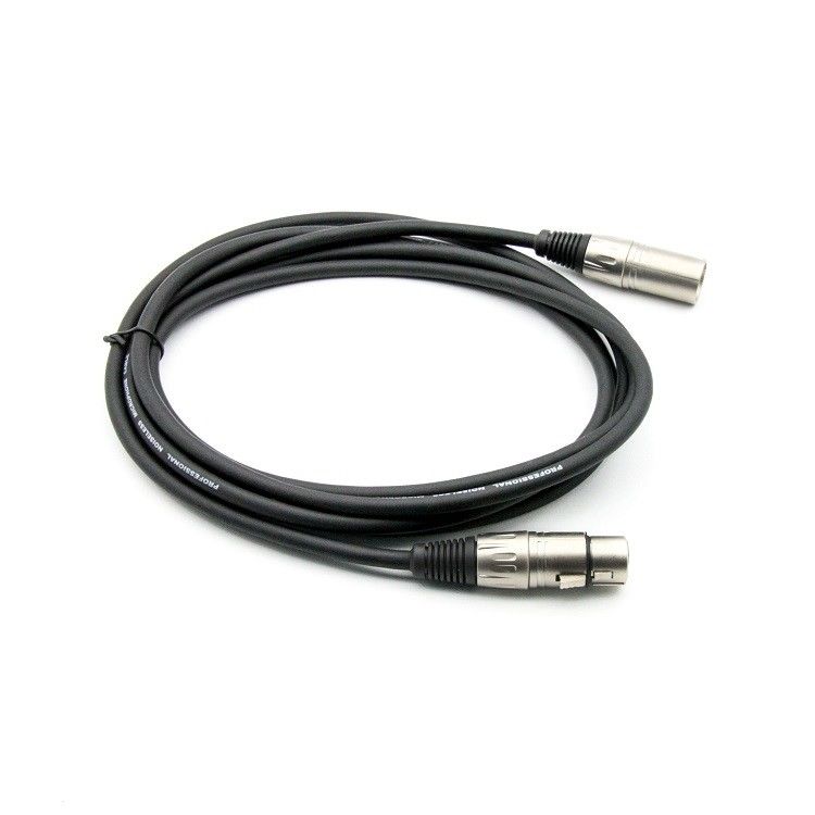 10ft XLR mâle à XLR femelle câble de microphone à condensateur pour scène et musique live câble de microphone noir
