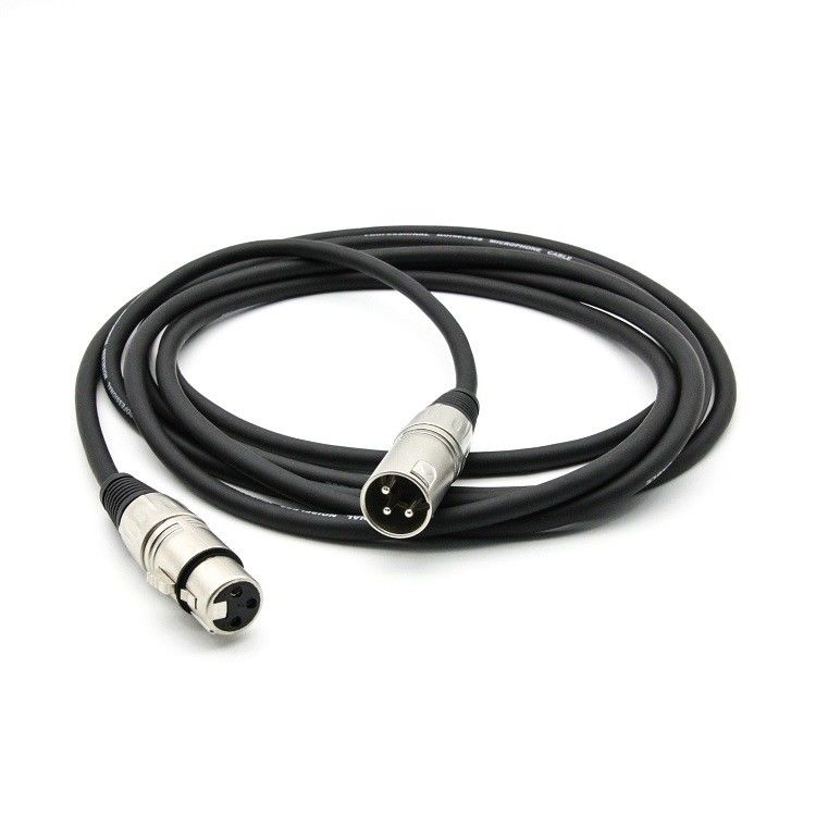 10ft XLR mâle à XLR femelle câble de microphone à condensateur pour scène et musique live câble de microphone noir