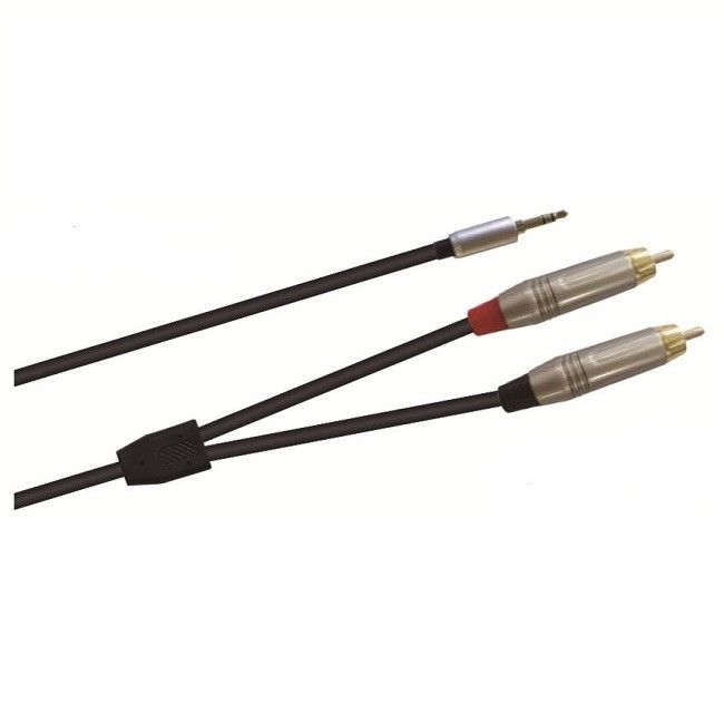3.5mm mâle à double RCA mâle Y câble audio noir
