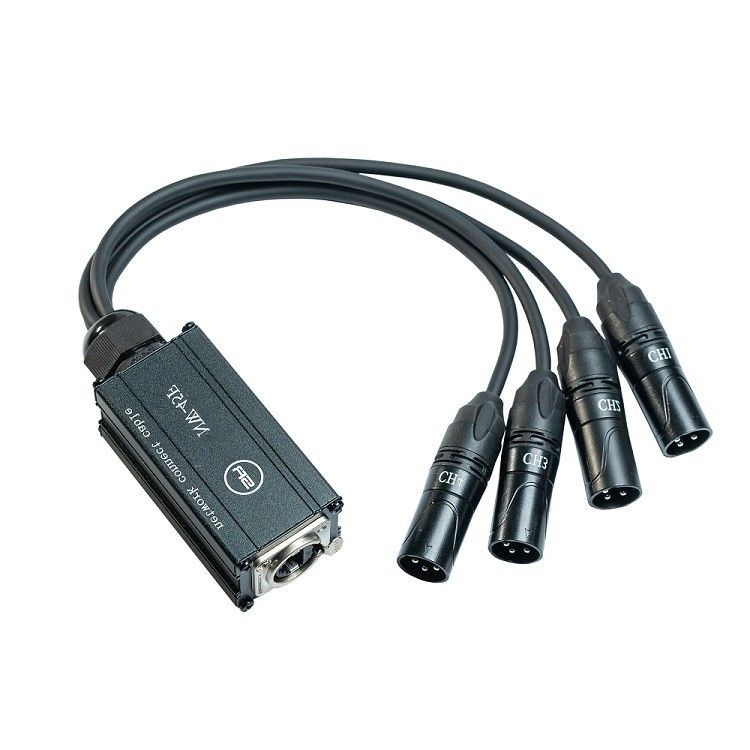 Cable de séparation de réseau XLR 4 canaux récepteur multi-serpent à 3 broches à câble Rj45 simple Ethercon