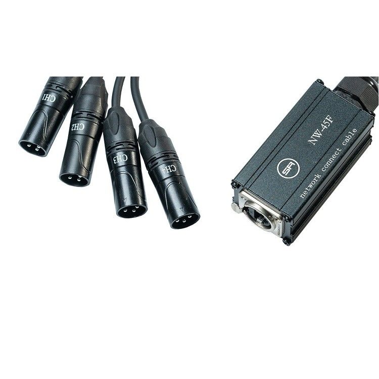 Cable de séparation de réseau XLR 4 canaux récepteur multi-serpent à 3 broches à câble Rj45 simple Ethercon