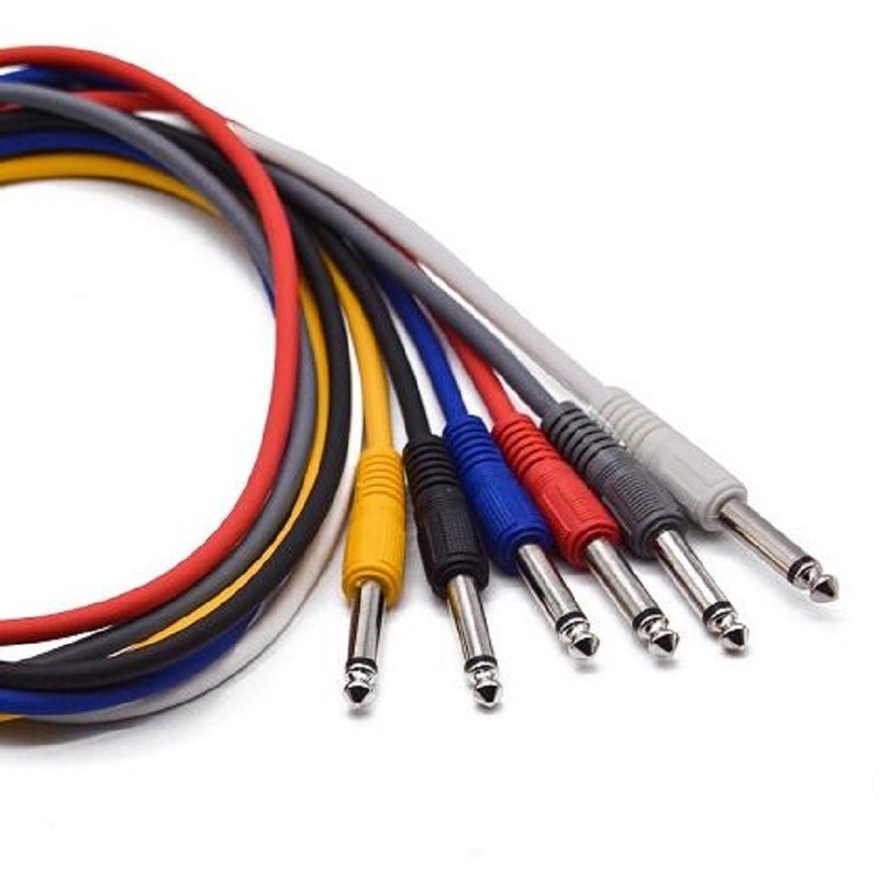 Couleur long patch câble guitare droit à effet droit câbles