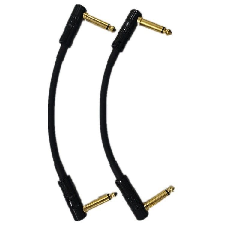 0.6ft câble de patch Cord 2 Pcs Pack 6.35mm Plug angulaire câble d'instrument pour la planche à pédales