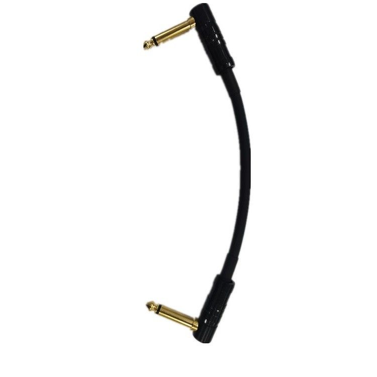 Petits câbles de patch de guitare 2 pièces Pack 6.35mm encoche angulaire câble de la pédale de guitare
