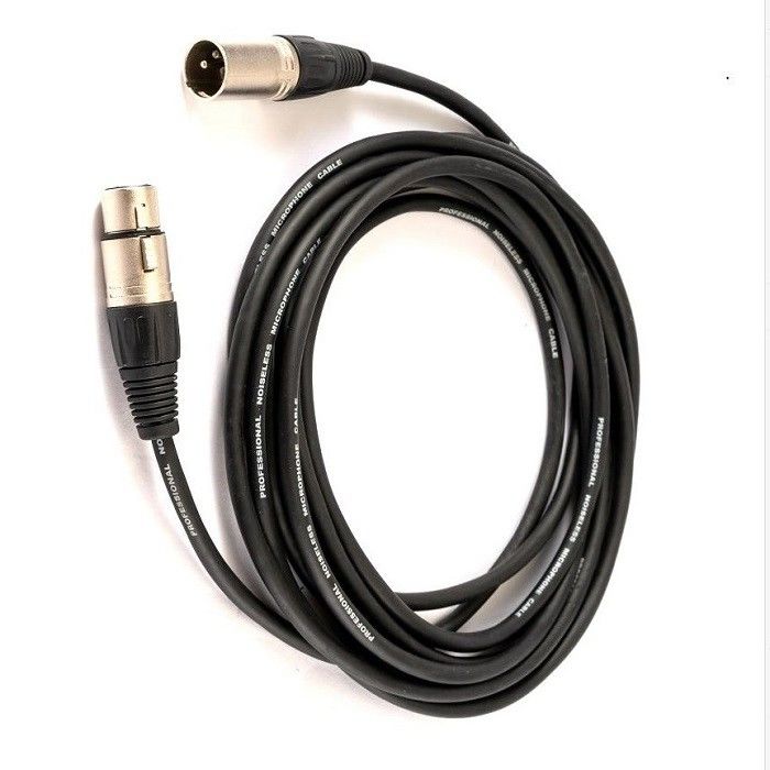 Cable Xlr de 20 pieds de mâle à femelle noir Cordon de micro couleur conduit pour le mixeur de microphone