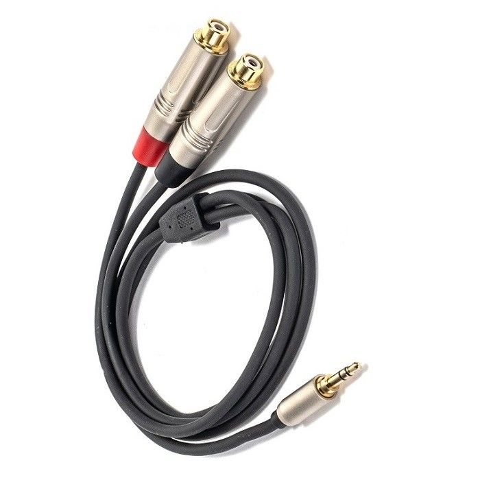 Cable audio Y Splitter 3,5 mm stéréo à double RCA pour le mélangeur de haut-parleurs