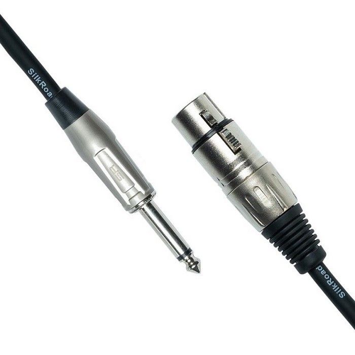 XLR féminin à 1/4 pouce 6,35 mm TS câble de microphone câble de microphone noir câble XLR 10 pieds