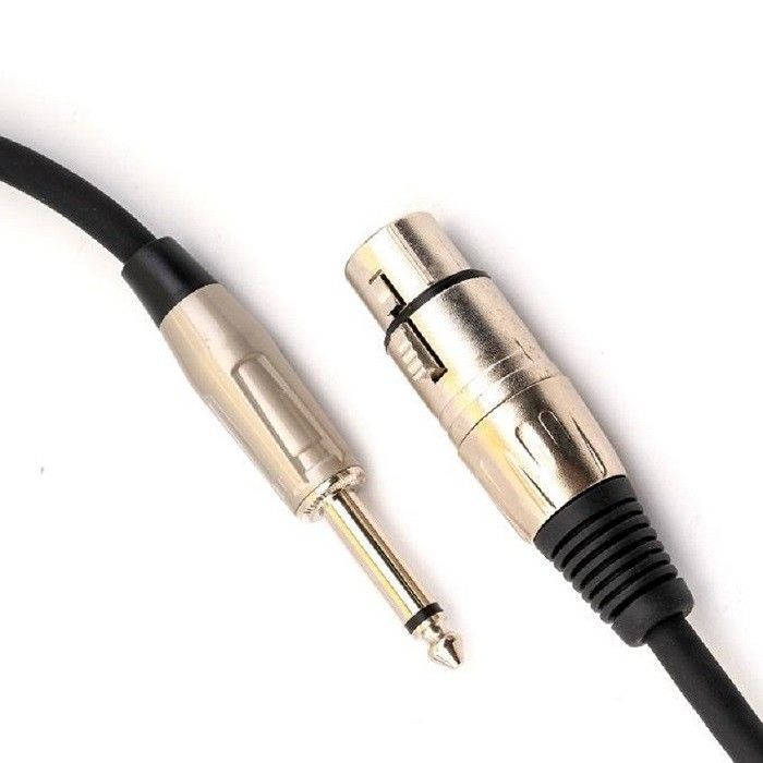 XLR féminin à 1/4 pouce 6,35 mm TS câble de microphone câble de microphone noir câble XLR 10 pieds